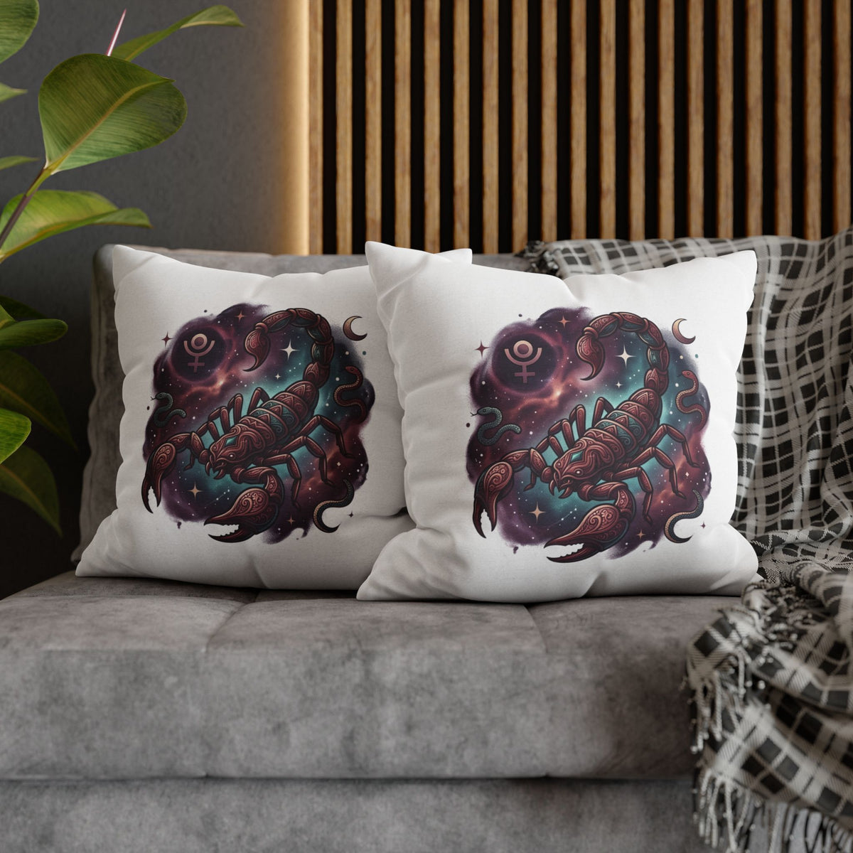 Scorpio Zodiac Scorpion Pillowcase — Astrological Night Sky Throw Pillow