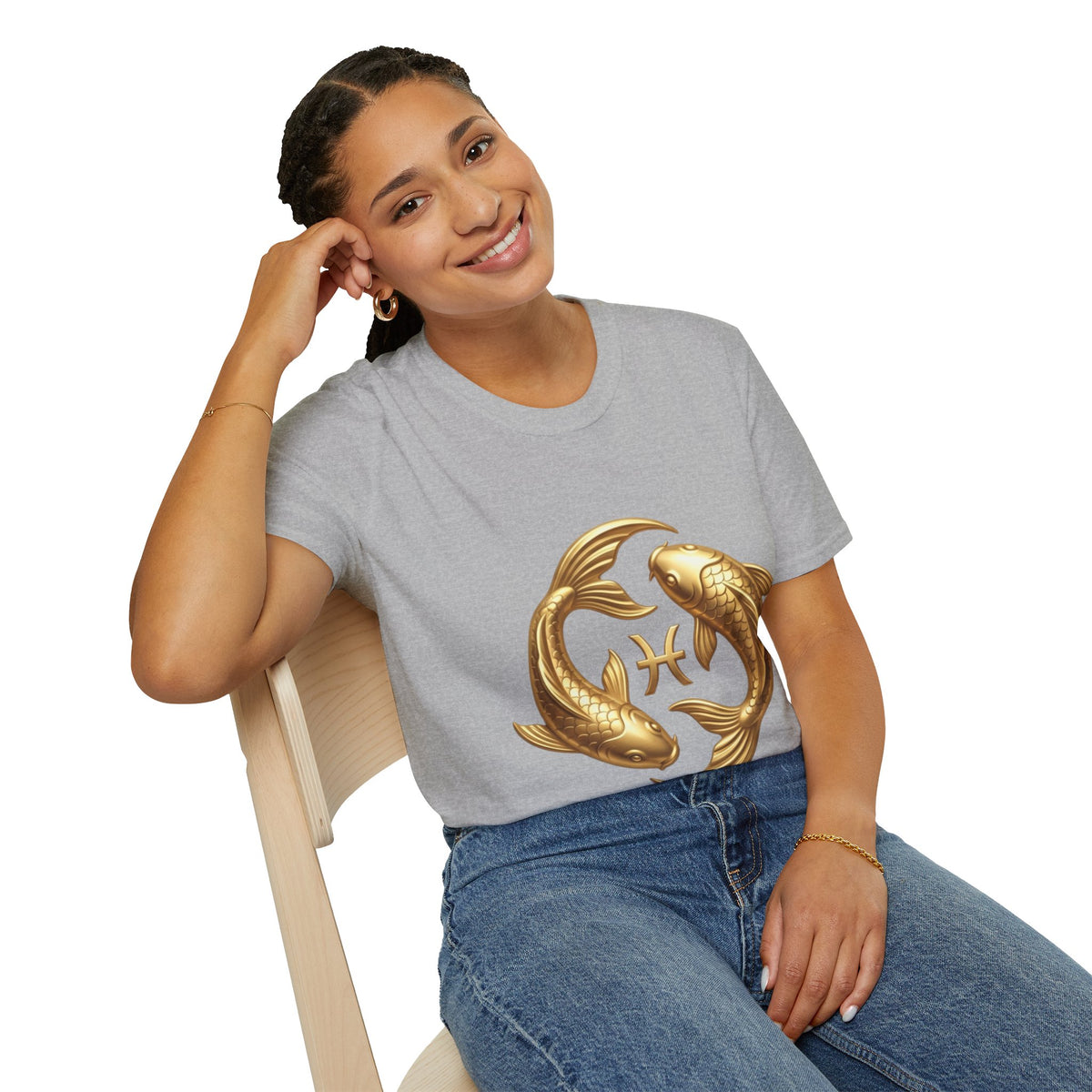 Pisces Gold Fish T-Shirt — Zodiac Symbol Astrology Tee