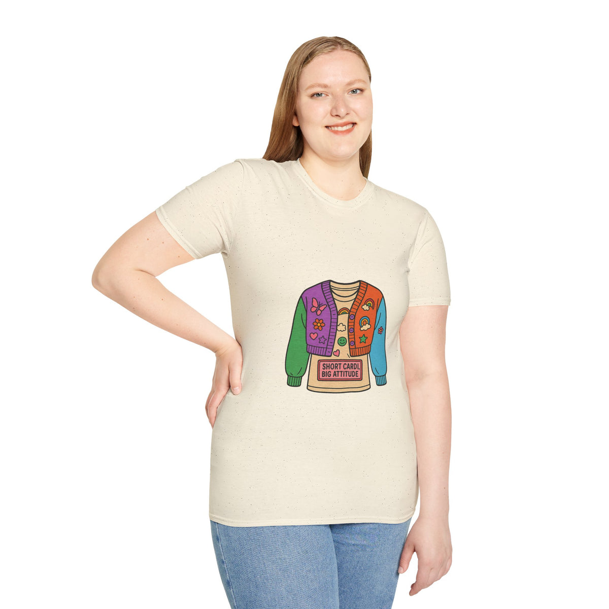 Colorful Patchwork Sweater Illustration T-Shirt - Trending Now - October 2026