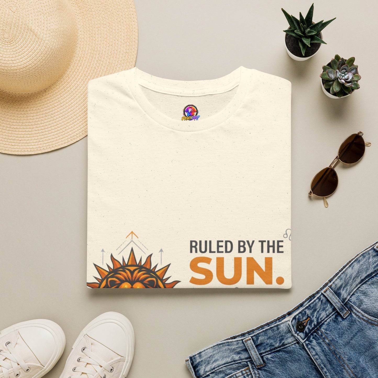 Leo Zodiac T-Shirt — "Ruled by the Sun. Ambitious by Nature. LEO."