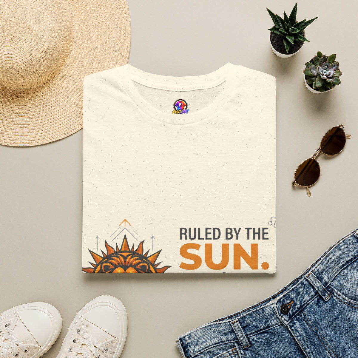 Leo Zodiac T-Shirt — "Ruled by the Sun. Ambitious by Nature. LEO."