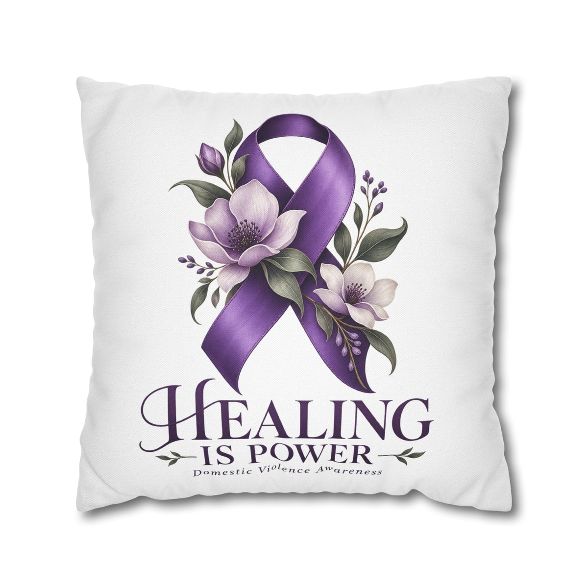 Domestic Violence Healing Is Power Purple Ribbon Pillow