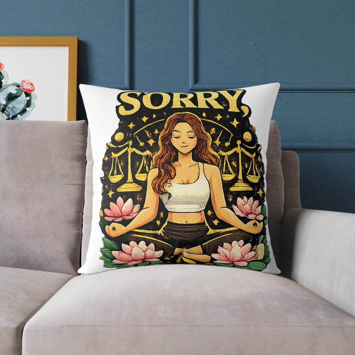 Libra Zodiac Libra Sorry Square Poly Canvas Pillow