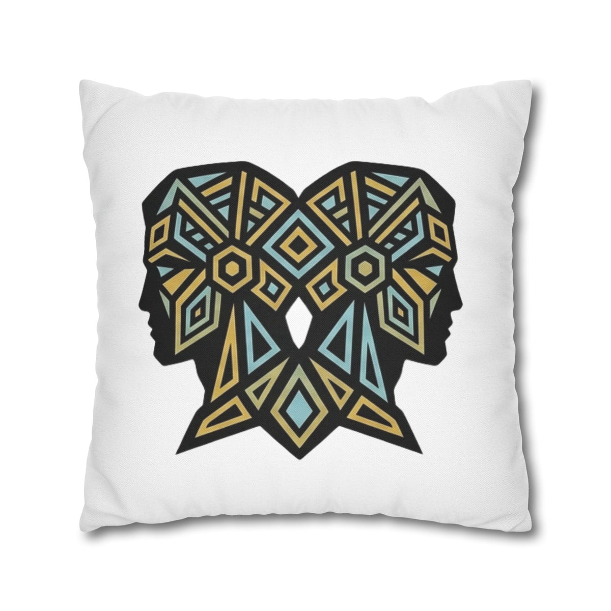 Gemini Geometric Twin Silhouette Decorative Pillowcase