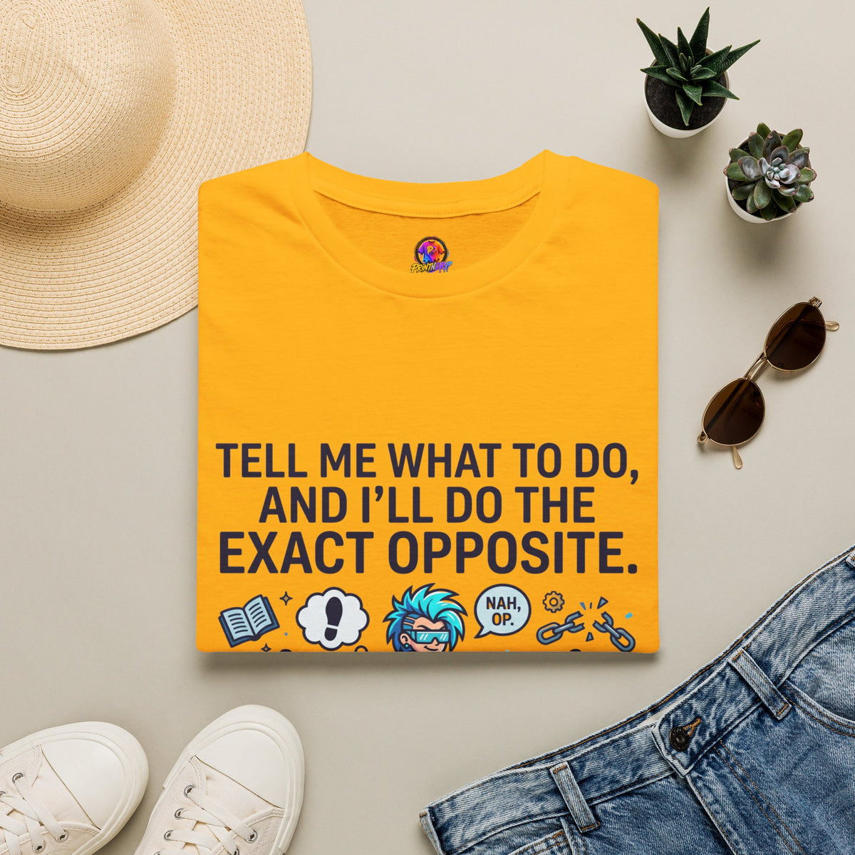 Aquarius T-Shirt — “Tell Me What To Do, And I’ll Do The Exact Opposite” Funny Rebellious Tee (Aquarius)