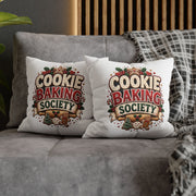 Christmas Cookie Baking Society Pillowcase — Holiday Baking Decorative Throw Pillow Cover