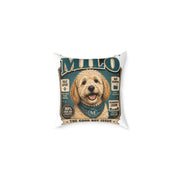 Milo Bailey Dog Dad Mom Milo Dog Cover Pillow — Personalized Cute Golden Doodle Accent Pillow