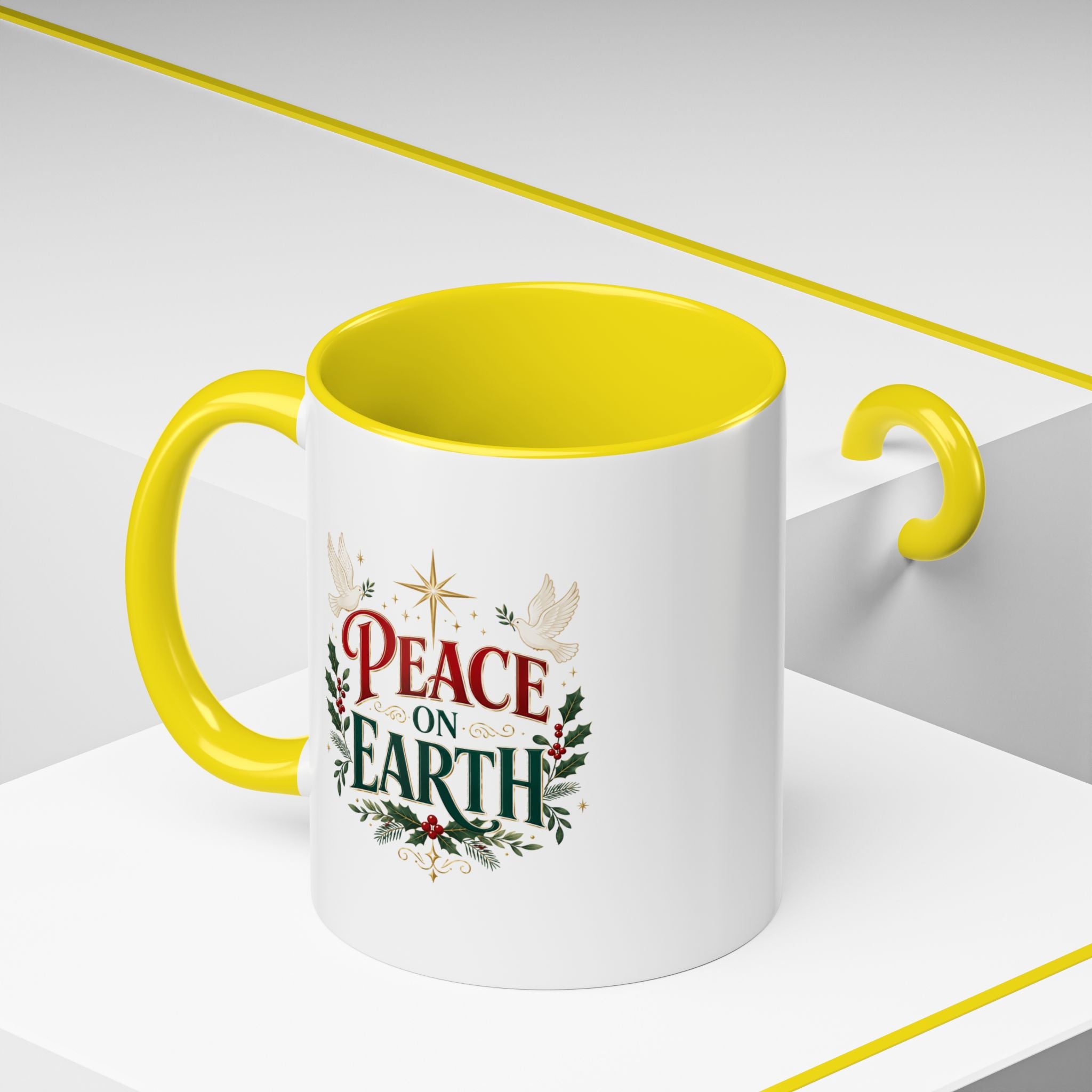 Peace on Earth Coffee Mug — Holiday Christmas Accent Mug