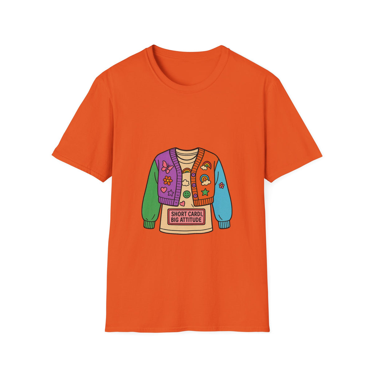 Colorful Patchwork Sweater Illustration T-Shirt - Trending Now - October 2026