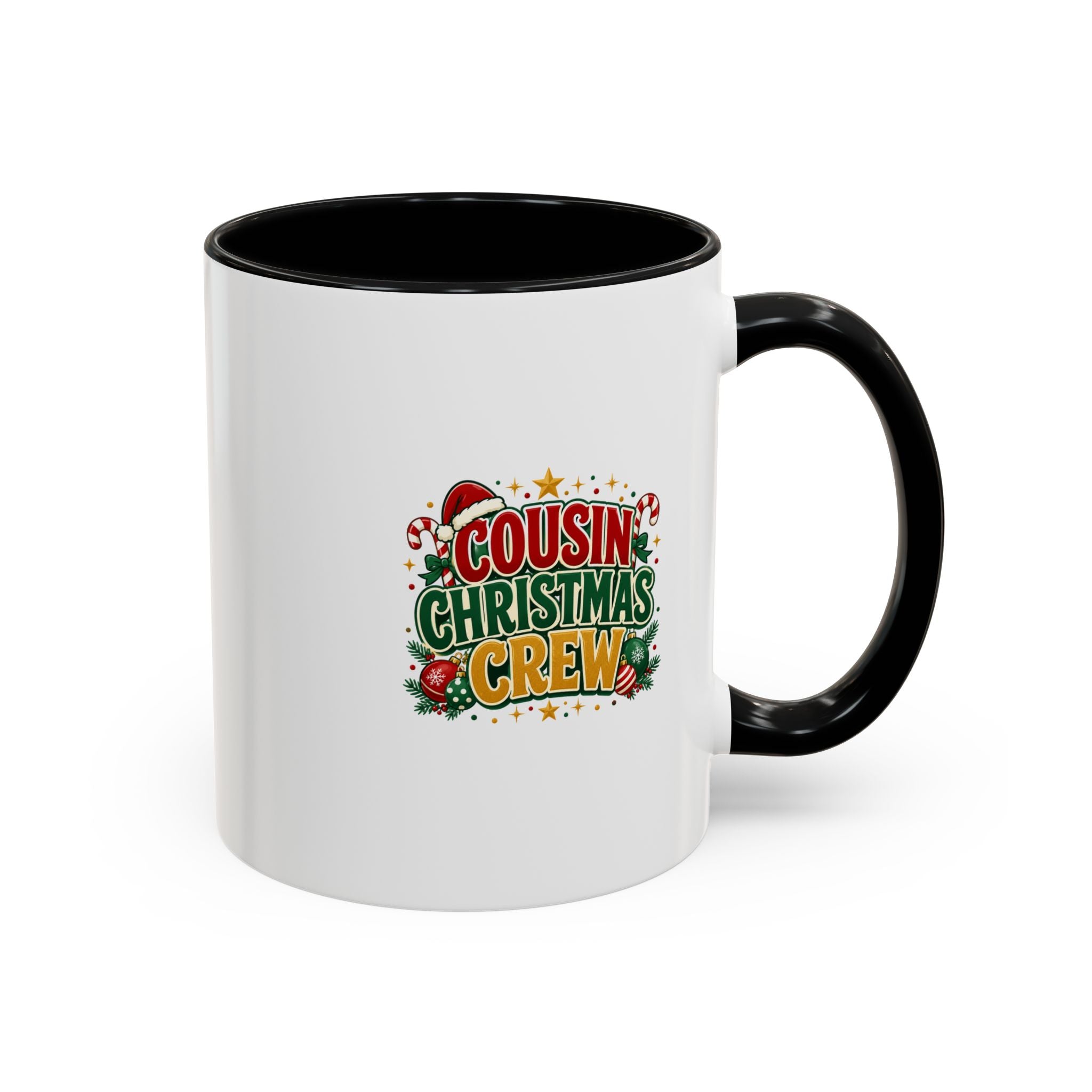 Cousin Christmas Crew Accent Coffee Mug — Holiday Family Christmas Coffee Cup