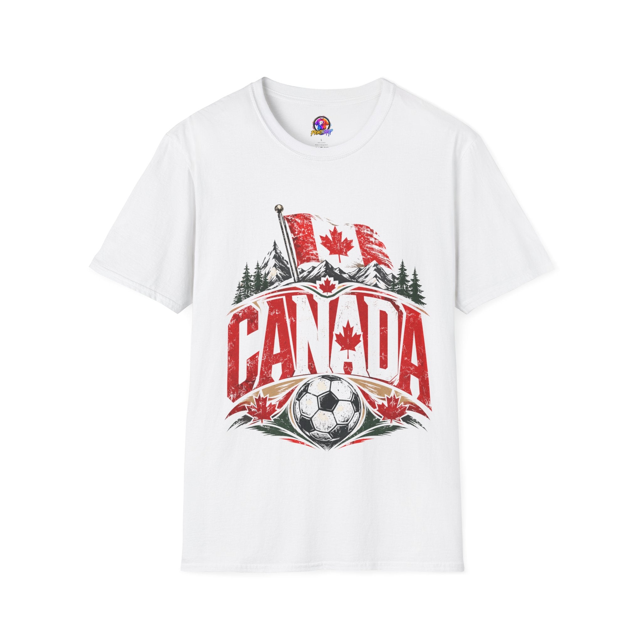 Canada Soccer T‑Shirt — Canadian Flag & Maple Leaf Crest
