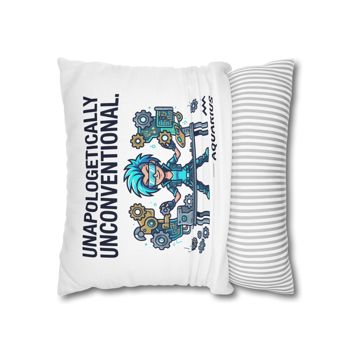 Aquarius Zodiac Spun Polyester Square Pillowcase