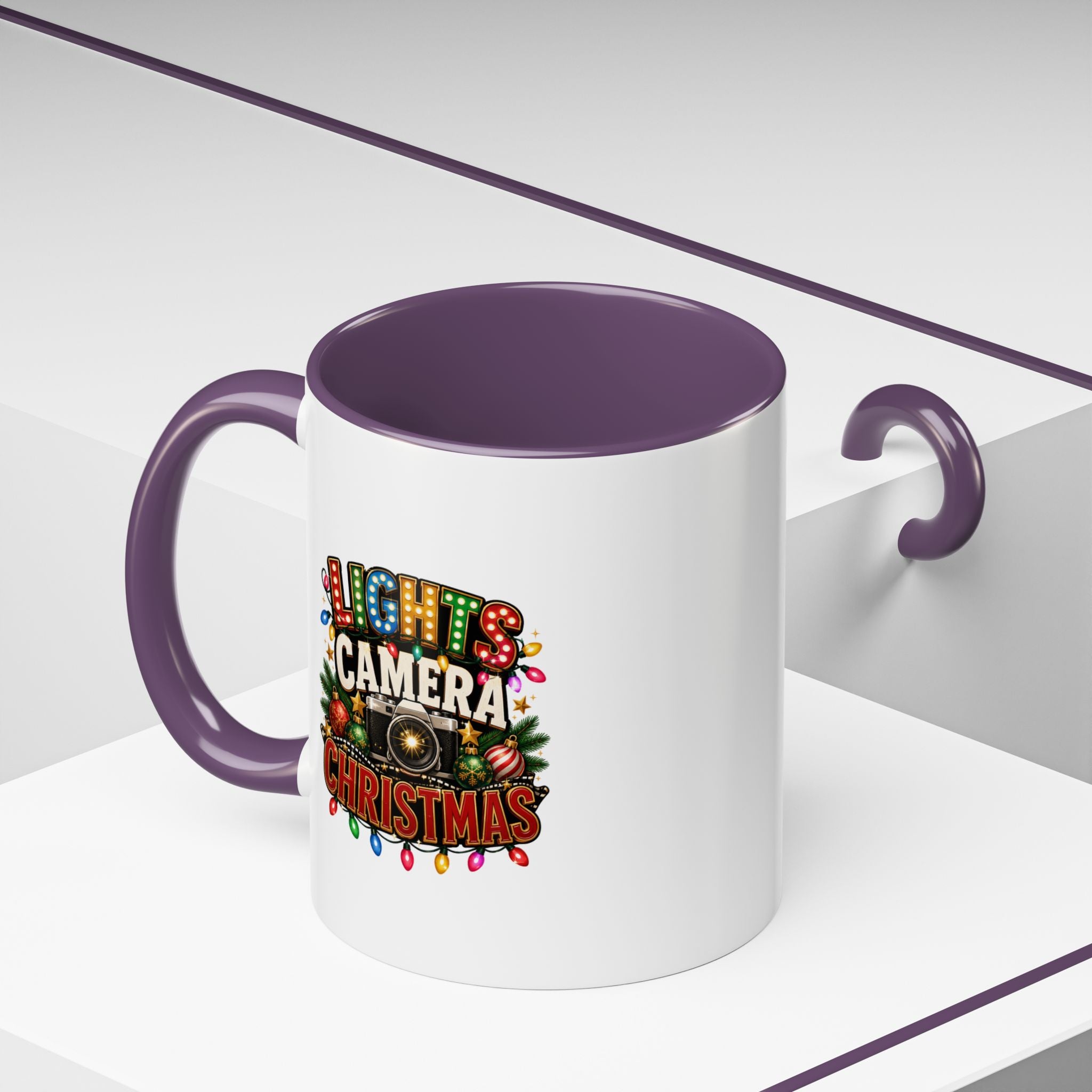 Accent Coffee Mug Lights Camera Christmas