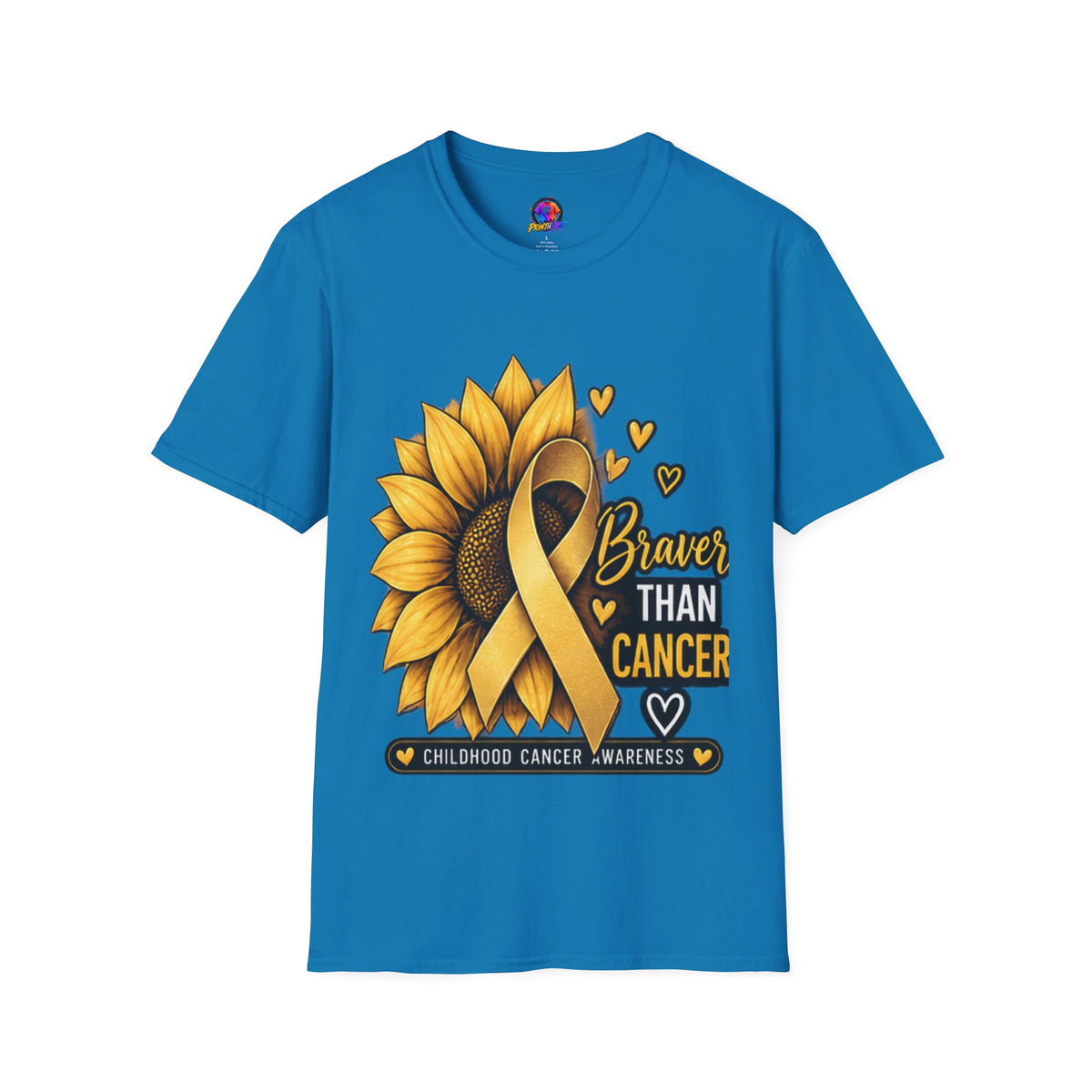 Braver Than Cancer Childhood Cancer Awareness Sunflower T-Shirt