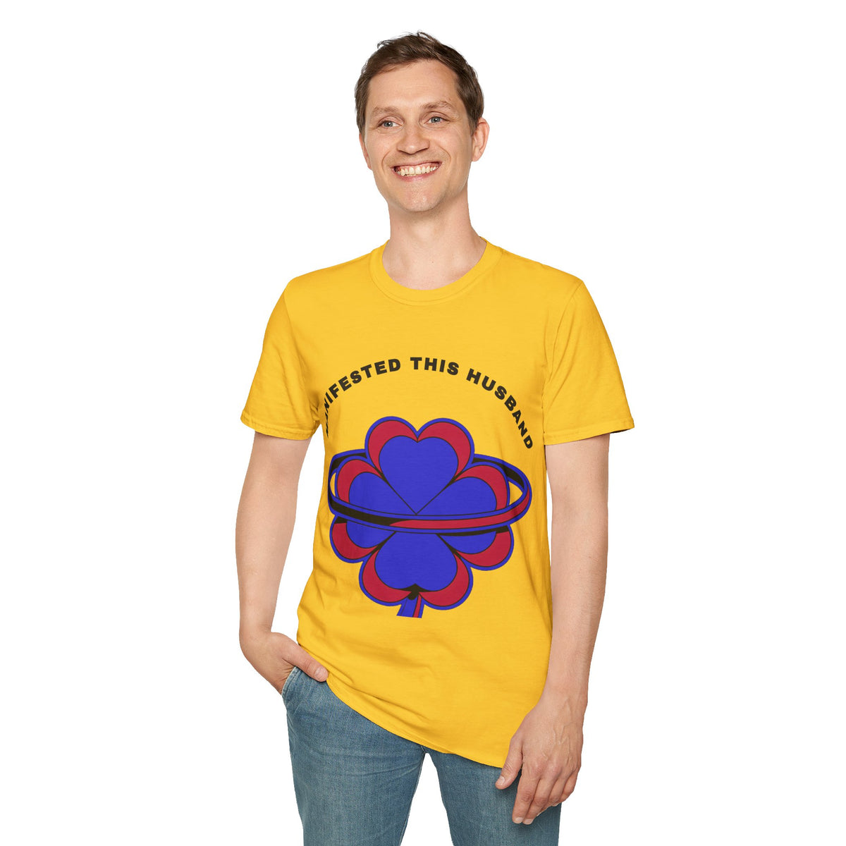 Manifested This Husband T-Shirt — Psychedelic Four-Leaf Clover Graphic Tee - Trending Now - September 2026