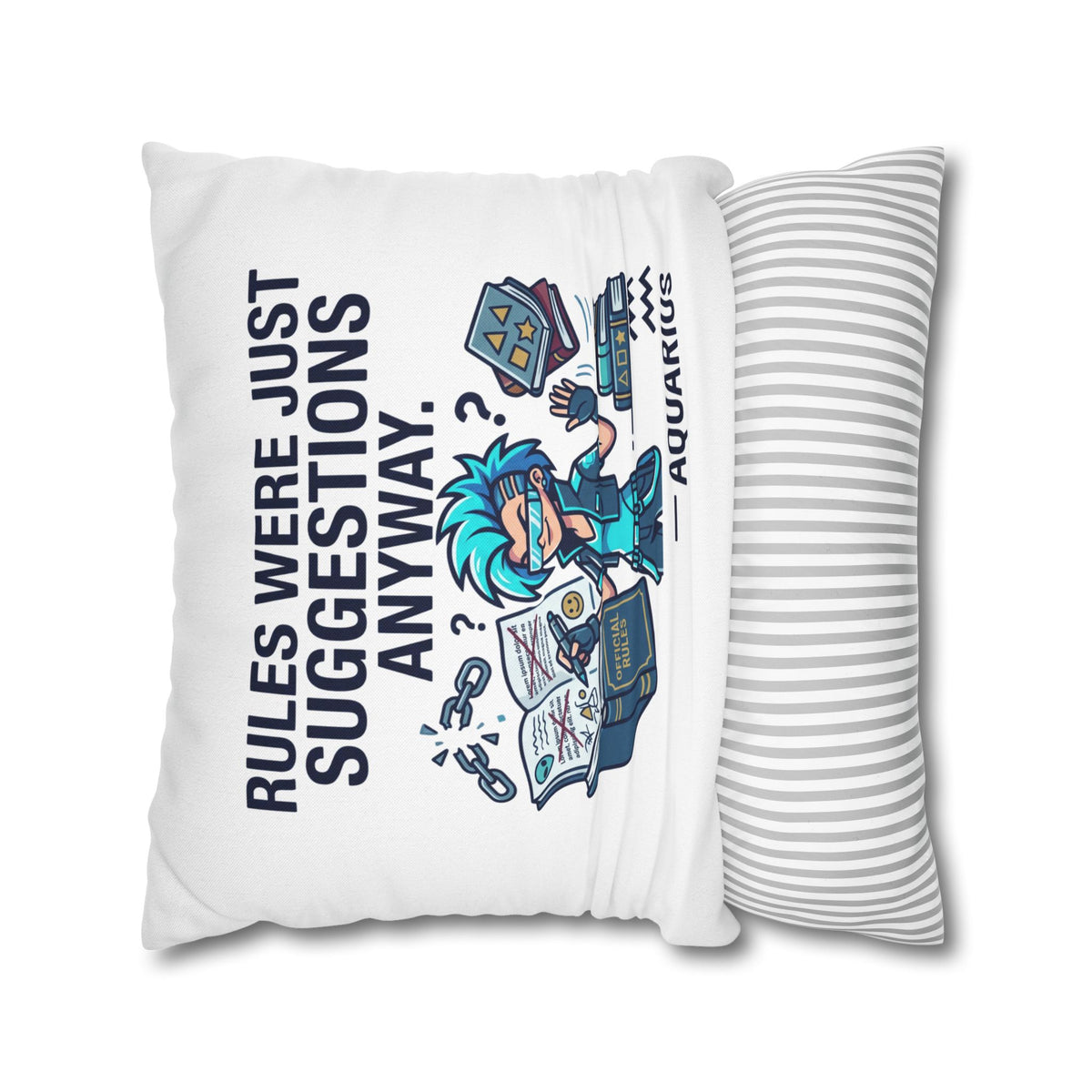 Aquarius Zodiac Spun Polyester Square Pillowcase