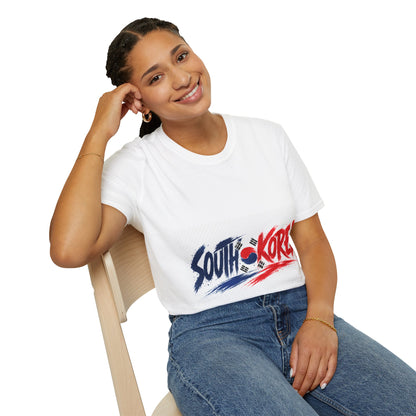 South Korea Flag Brushstroke T-Shirt — Patriotic Korean Travel Tee