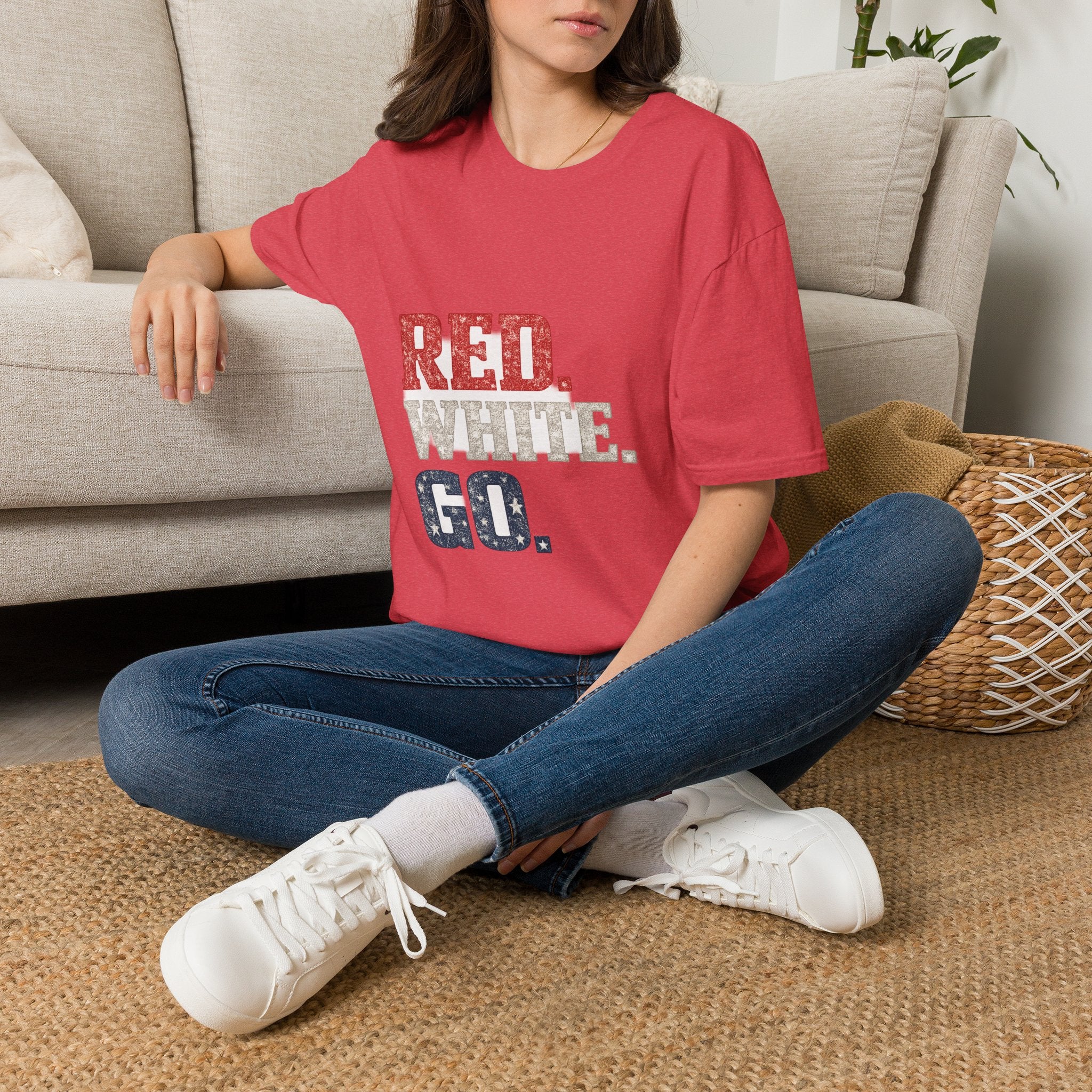 USA Patriotic 'Red. White. Go.' T-Shirt — 4th of July Independence Day Tee