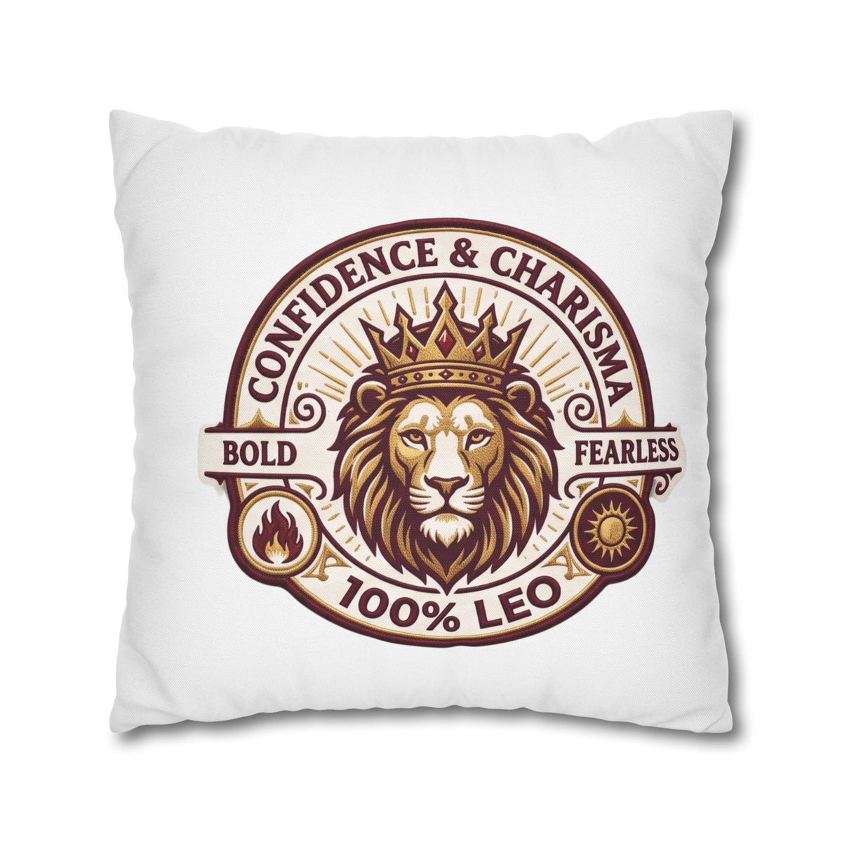 Leo Zodiac Confidence And Charisma Spun Polyester Square Pillowcase
