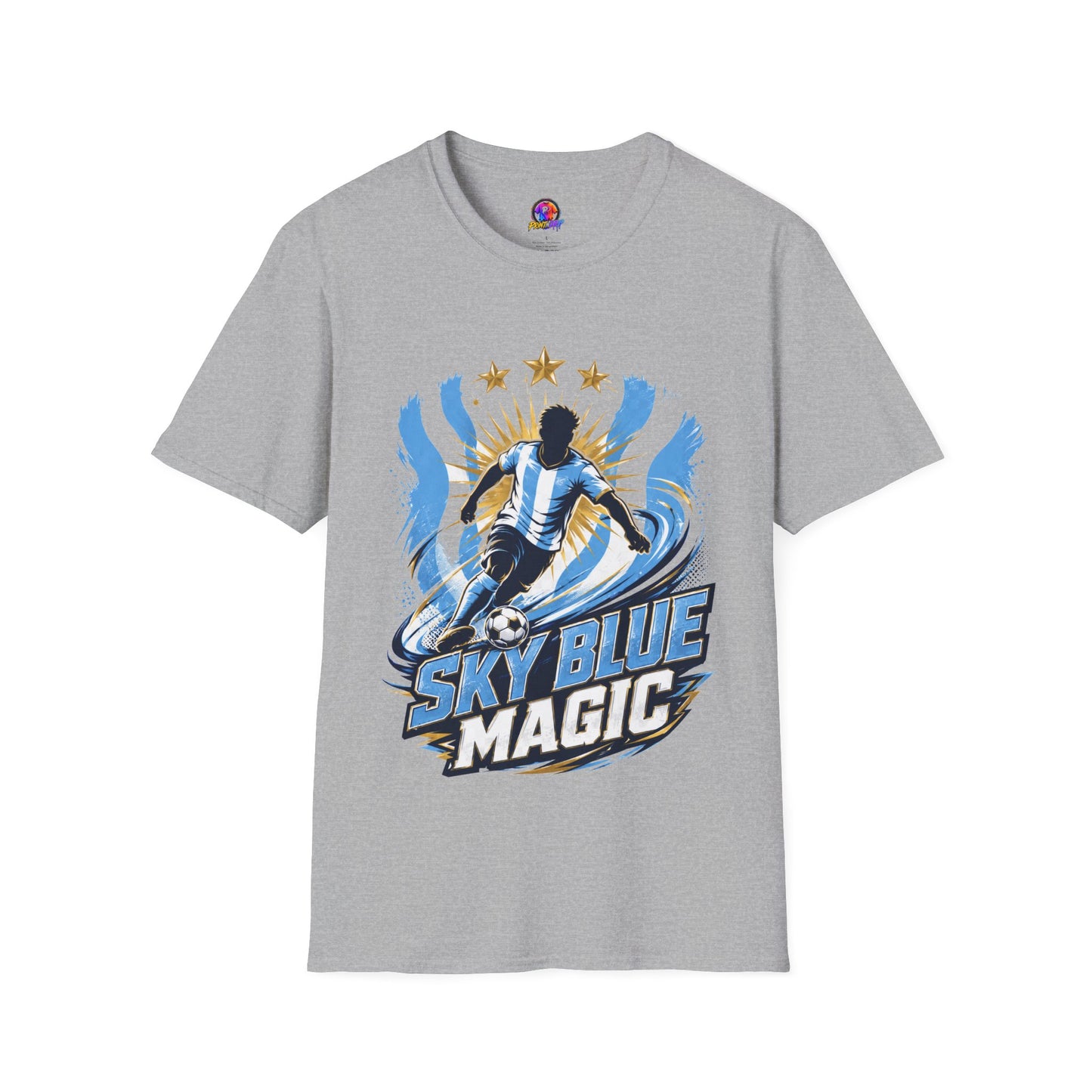 Argentina Sky Blue Magic Soccer T-Shirt — Argentinian Football Player Graphic Tee
