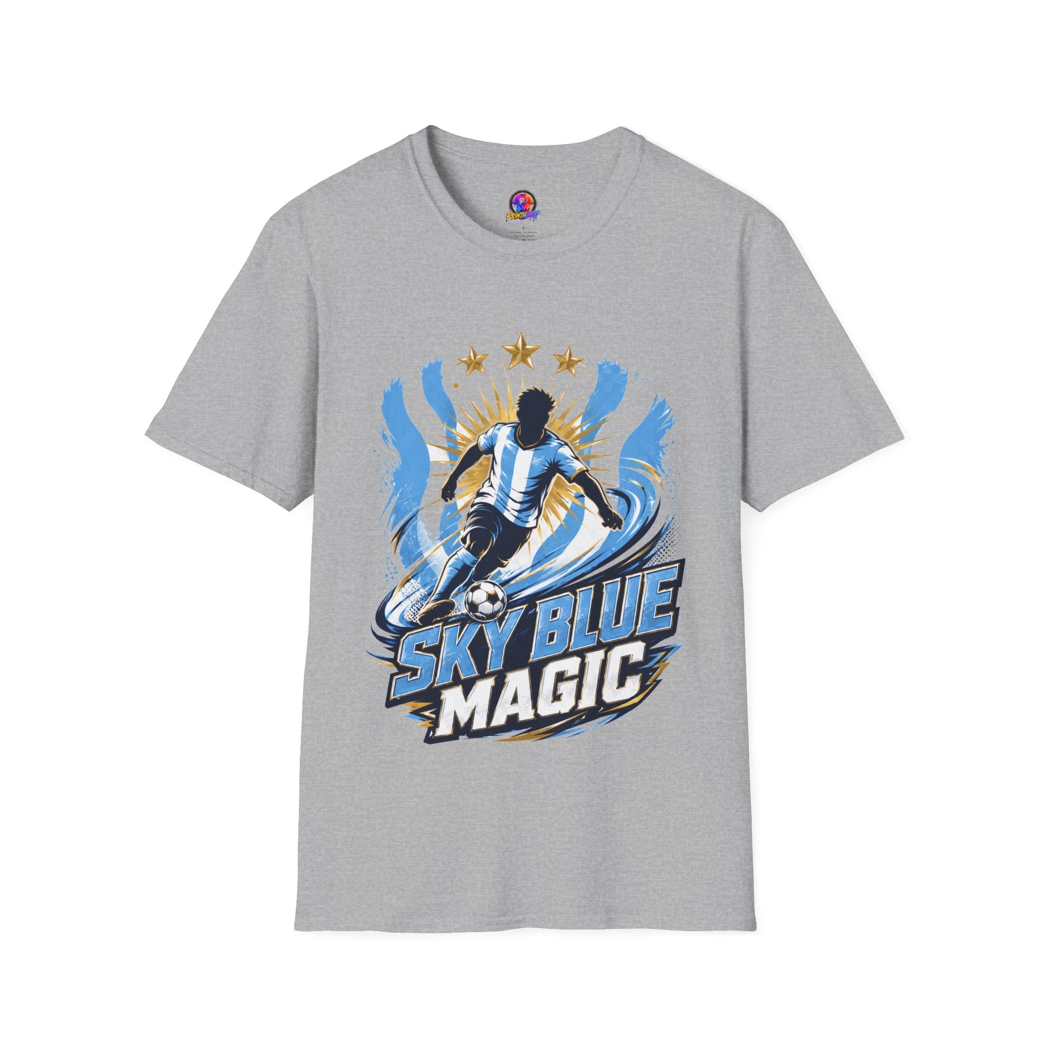 Argentina Sky Blue Magic Soccer T-Shirt — Argentinian Football Player Graphic Tee