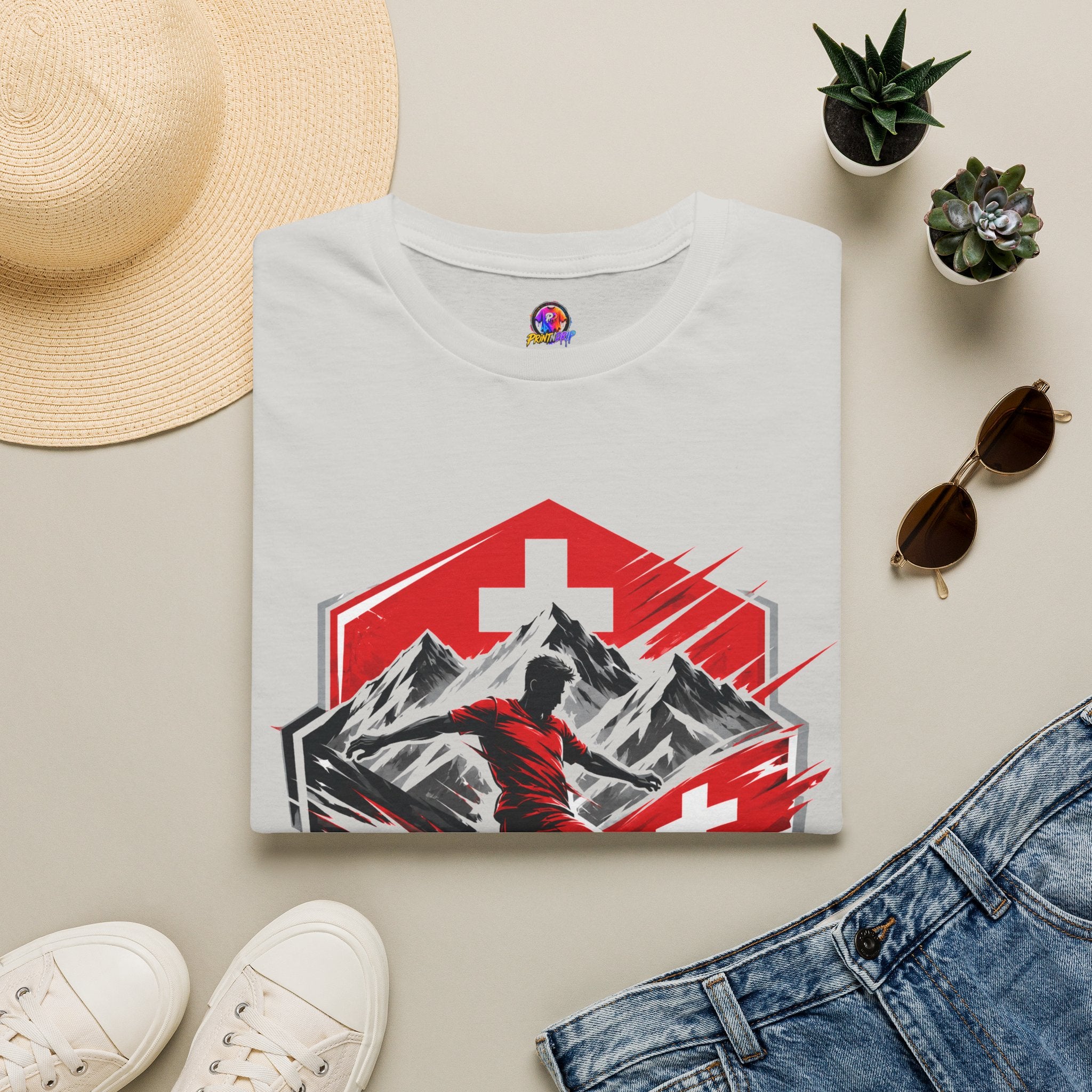 Switzerland Alpine Strike T‑Shirt – Swiss Mountain Ski & Snowboard Graphic