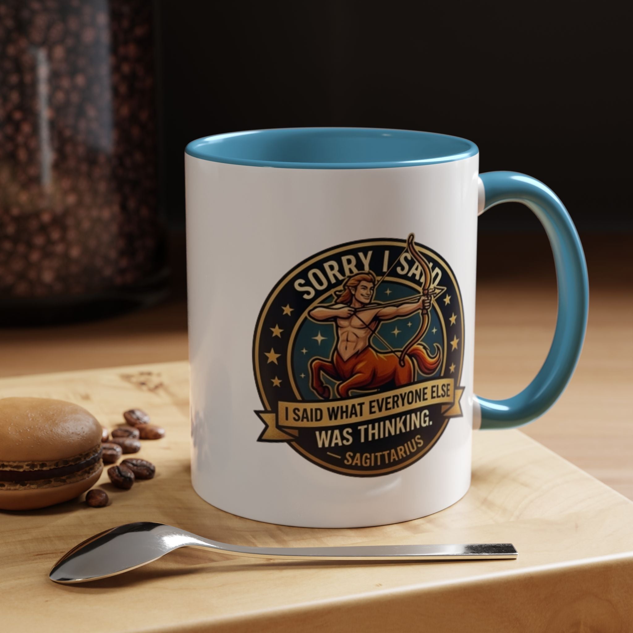 Sagittarius Coffee Mug — "Sorry I Said What Everyone Else Was Thinking" Zodiac Archer Accent Mug