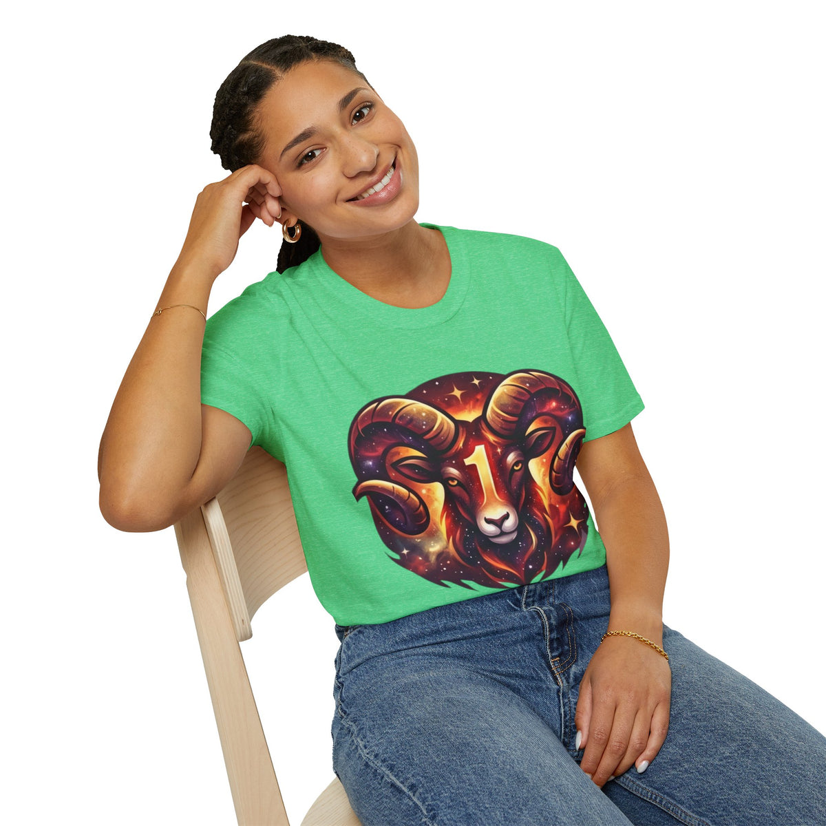 Aries Zodiac Ram Graphic T-Shirt — 'First in the Zodiac' Astrology Tee