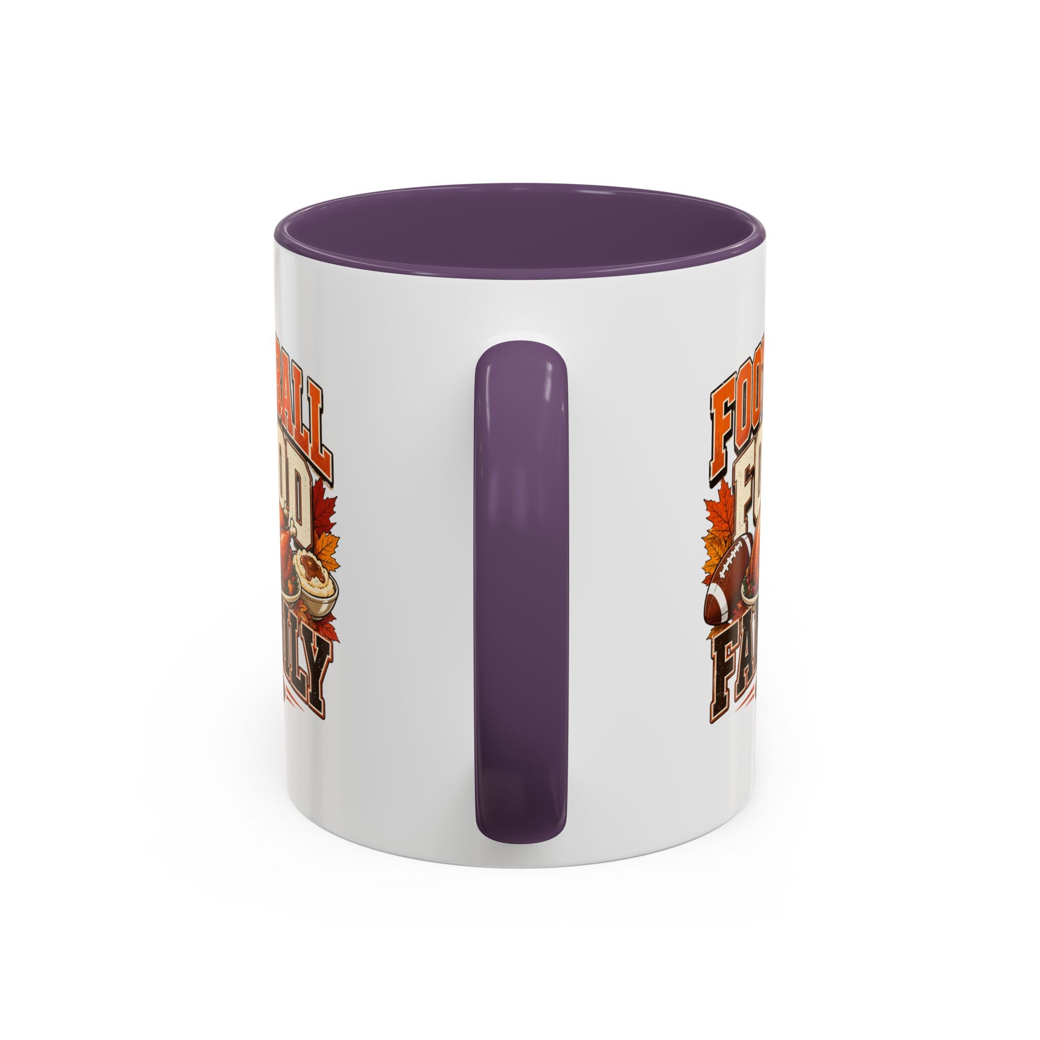 Thanksgiving Mug Football, Food & Family Coffee Mug — Thanksgiving Game Day Accent Mug