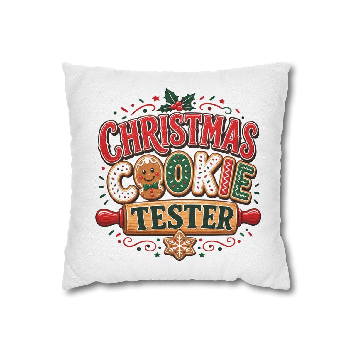 Christmas Cookie Tester Pillowcase — Holiday Decorative Throw Pillow Cover
