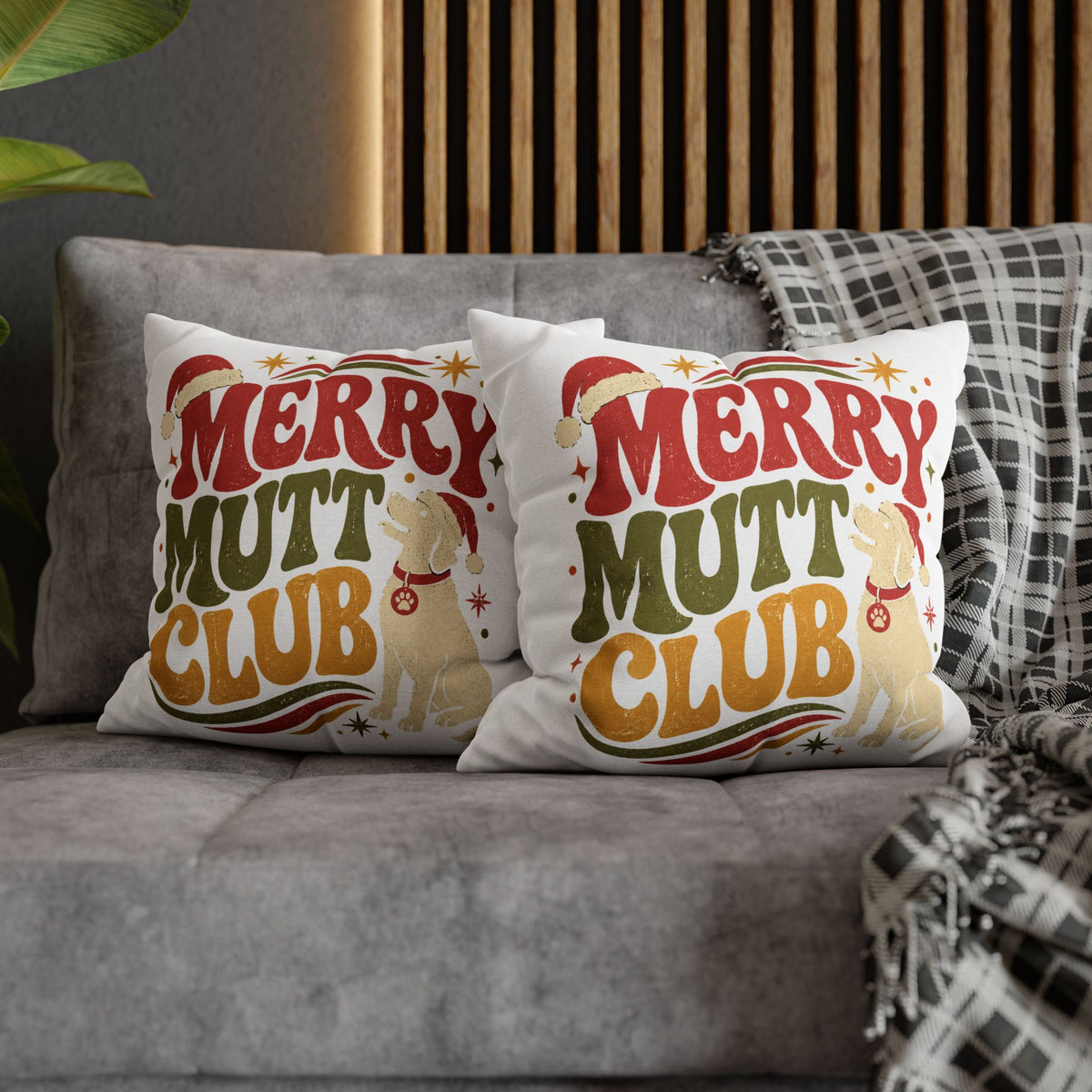 Merry Mutt Club Christmas Pillowcase Modern Day Christmas