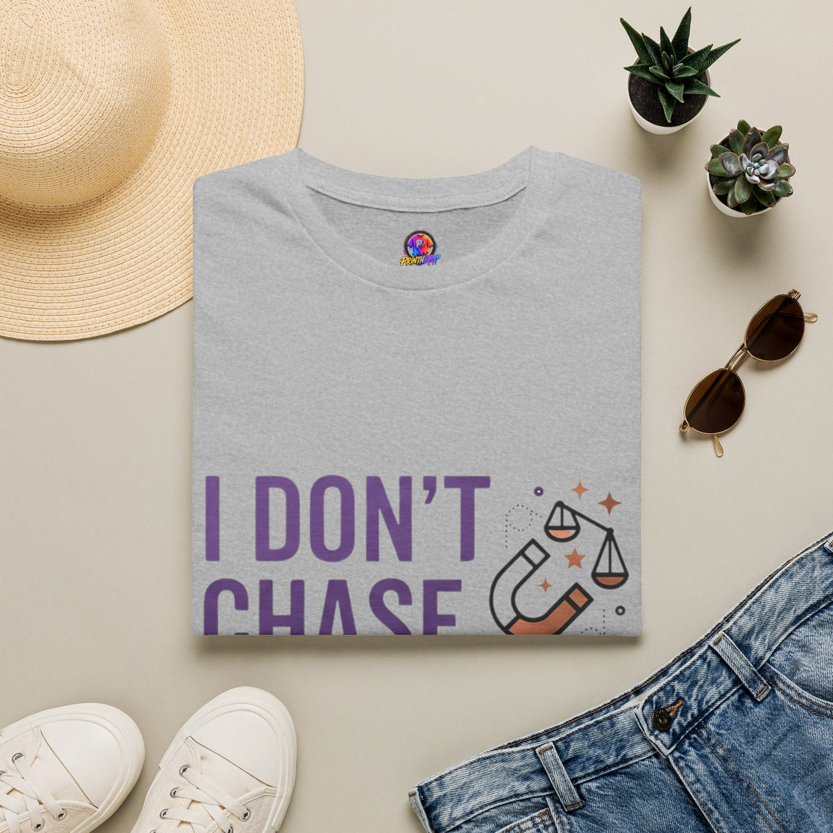 Libra Energy T-Shirt – "I Don't Chase. I Attract." Astrology Tee