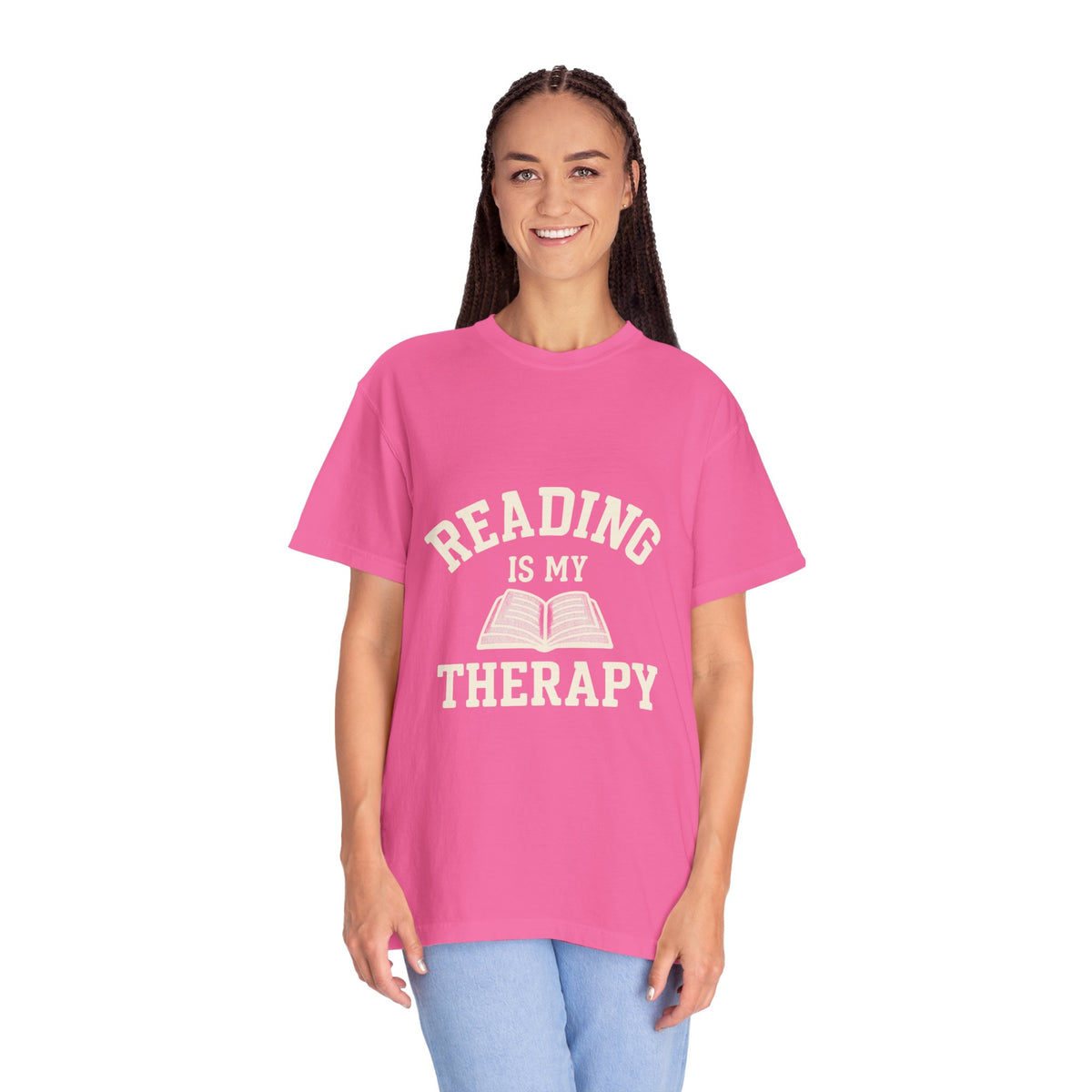 Reading Is My Therapy Book Lover Retro Aesthetic Graphic Tee - Trending Now - October 2026