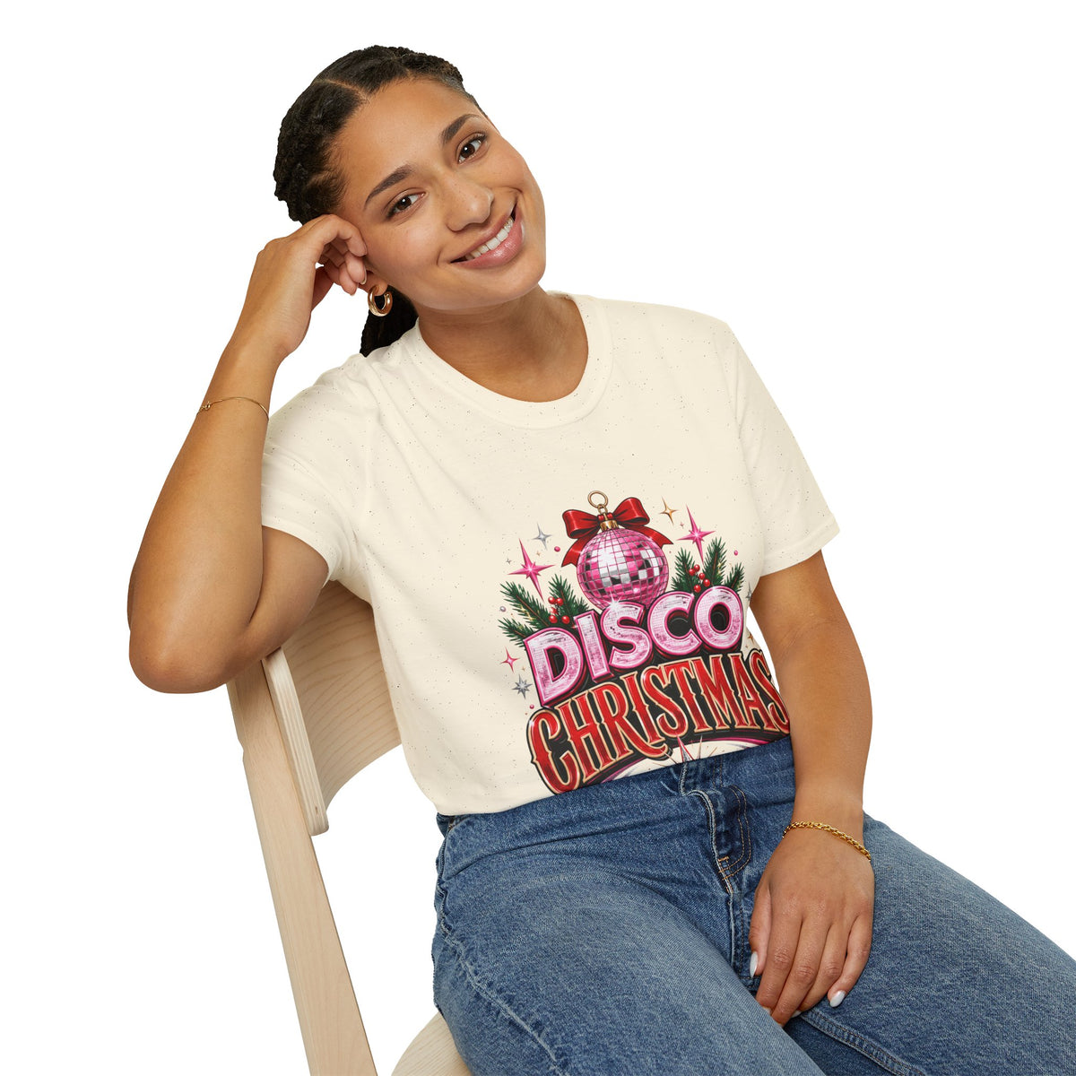 Disco Christmas T-Shirt — Retro Glitter Ornament Holiday Tee