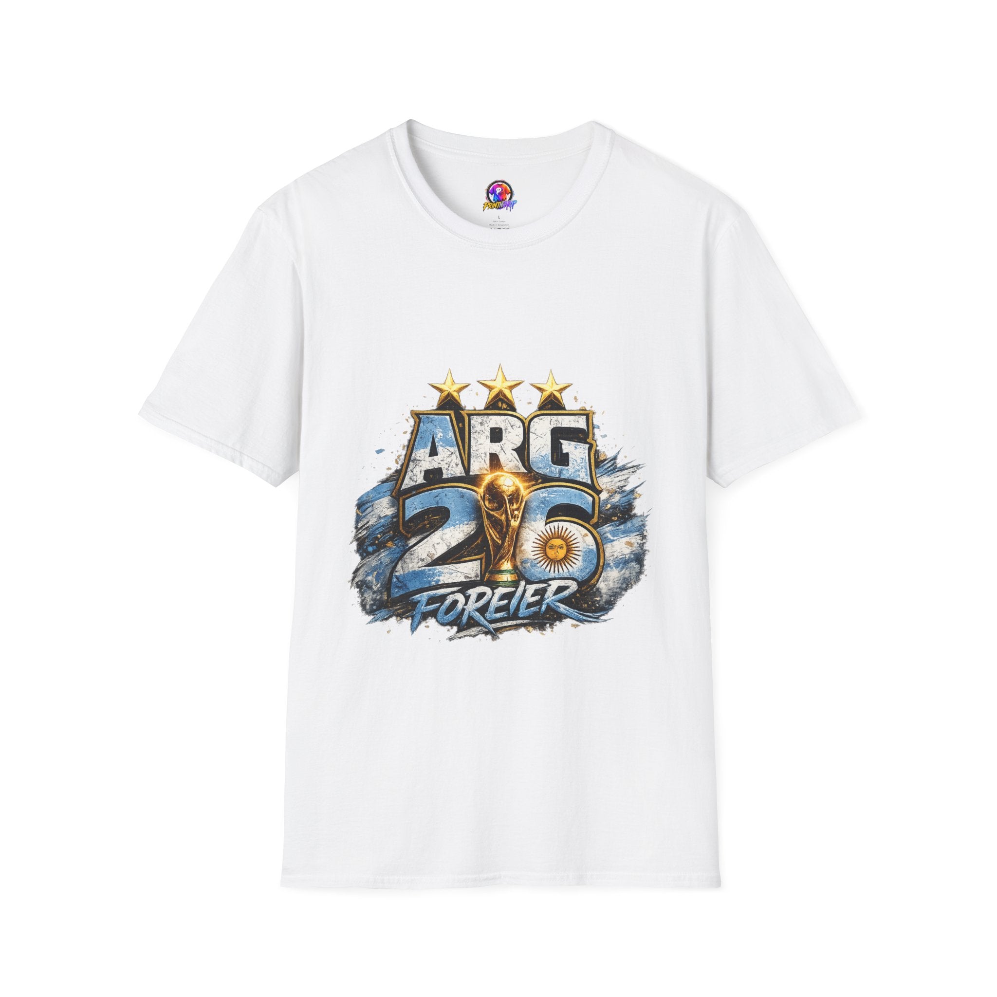 Argentina 26 Forever T‑Shirt — ARG Soccer World Cup 3‑Star Fan Tee