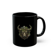 Taurus Woodland Bull Ceramic Mug — Mythic Forest Bull Head Coffee Cup