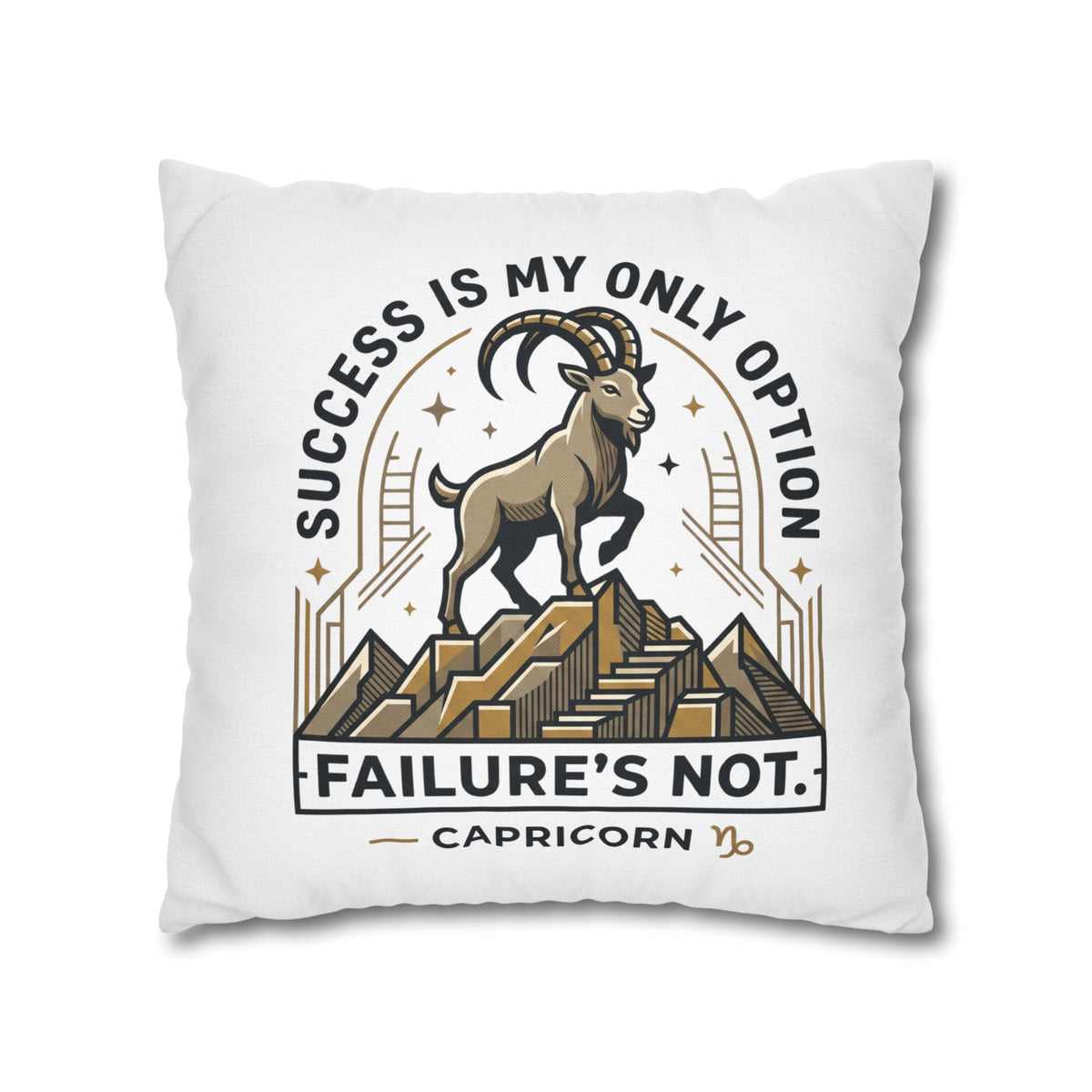 Capricorn Pillowcase – "Success Is My Only Option, Failure's Not" Zodiac Decorative Throw Pillow