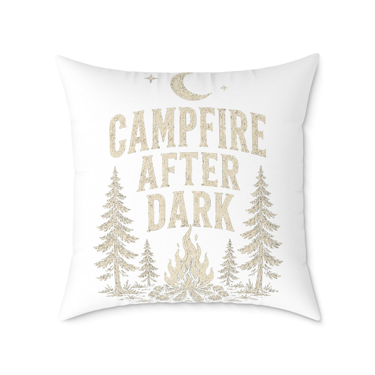 Campfire After Dark Throw Pillow Milo Bailey Dog Dad Mom — Outdoor Cabin Decor