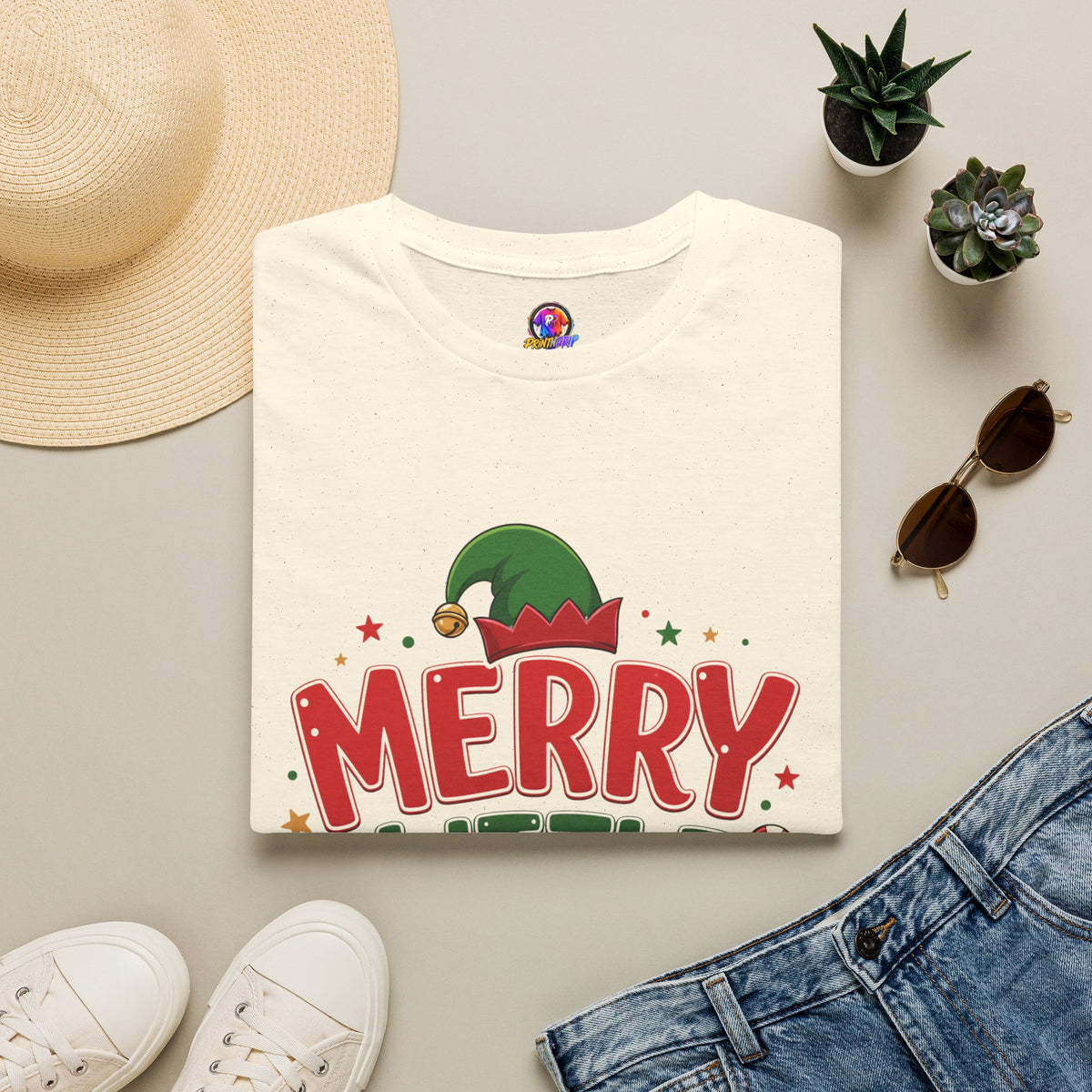 Merry Little Elf T-Shirt — Festive Christmas Holiday Tee