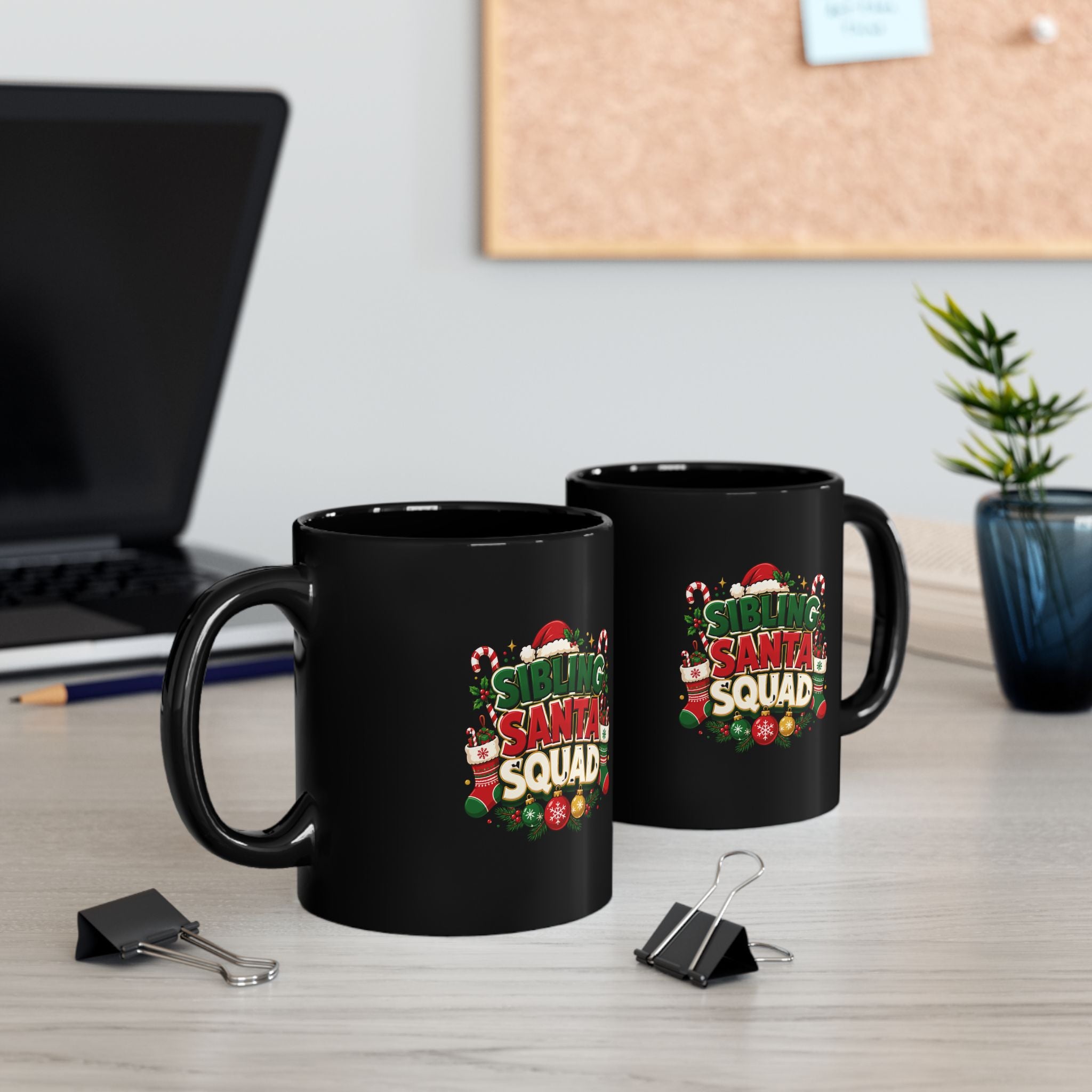 Christmas Mug — "Sibling Santa Squad" Holiday Coffee Cup