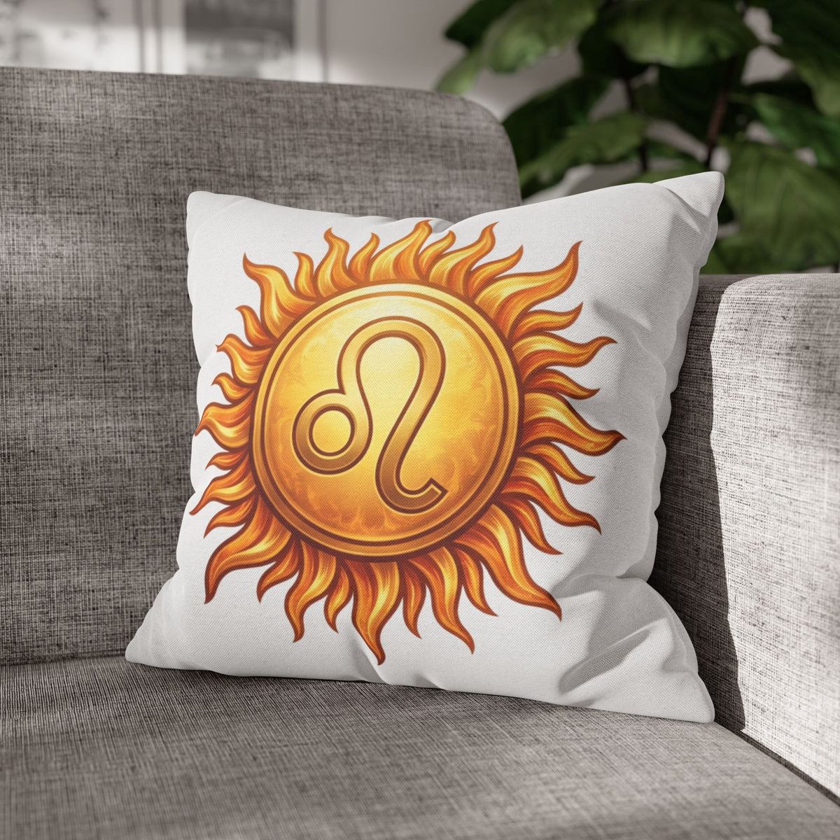 Leo Sun Zodiac Decorative Pillow Spun Square Pillowcase