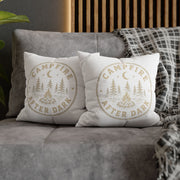 Campfire After Dark Decorative Pillowcase  Milo Bailey Dog Dad Mom— Rustic Camping Throw Pillow Cover
