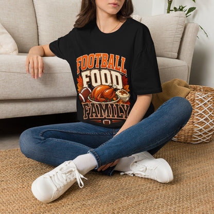 Football Food Family T-Shirt — Thanksgiving Tailgate Tee for Fans