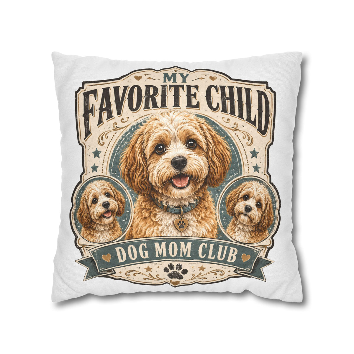 Dog Mom Pillowcase Milo Bailey Dog Dad Mom — "My Favorite Child" Spun Polyester Decorative Pillowcase