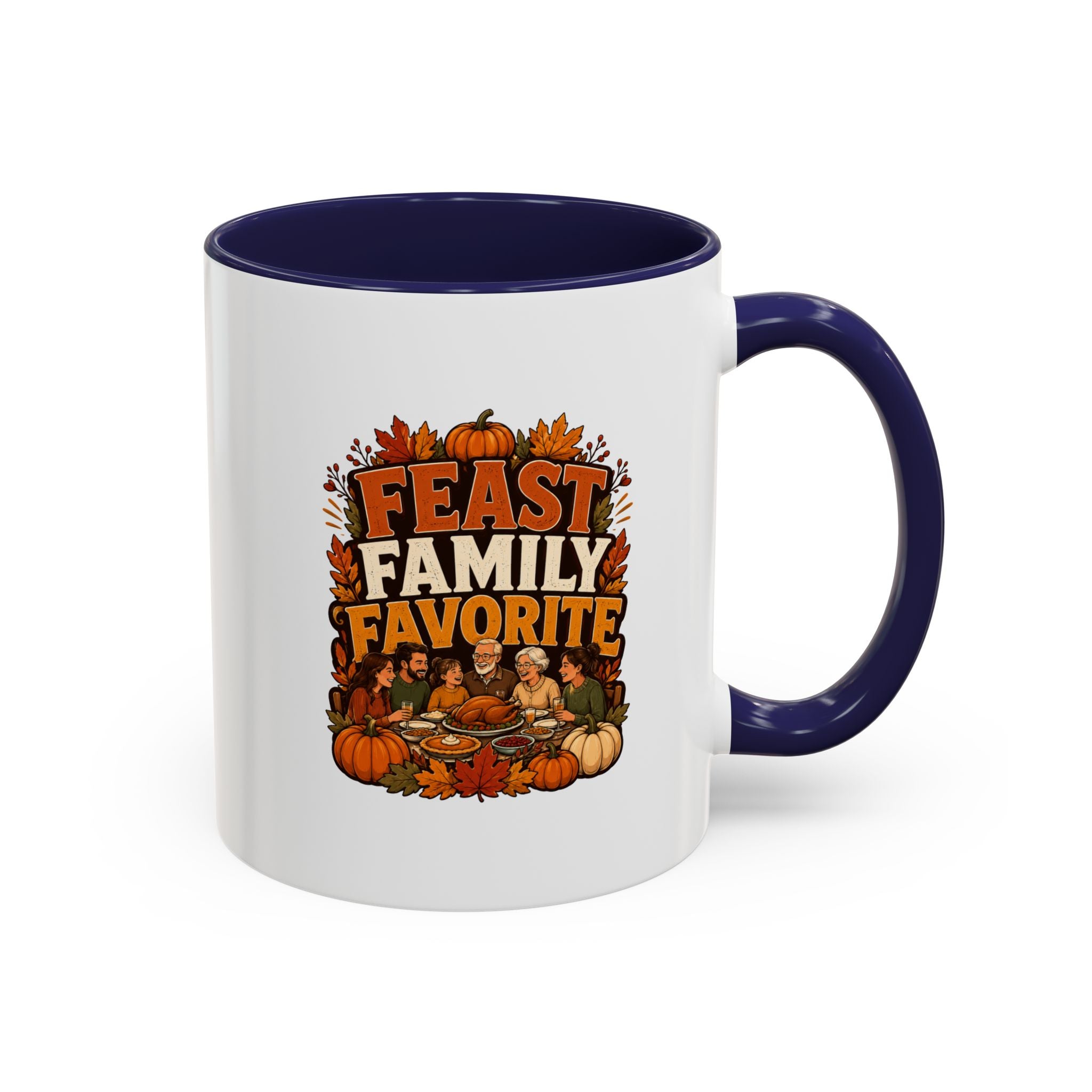 Thanksgiving Mug Feast Family Favorite Coffee Mug — Thanksgiving Pumpkin Autumn Design