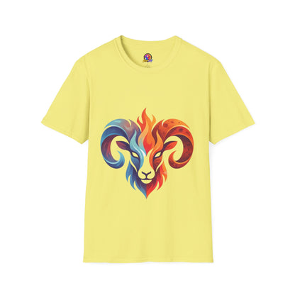 Ram Head Flame Graphic T-Shirt — Bold Aries Zodiac Tee