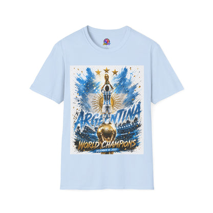 Argentina World Champions T‑Shirt — Soccer World Cup 3 Stars Tribute