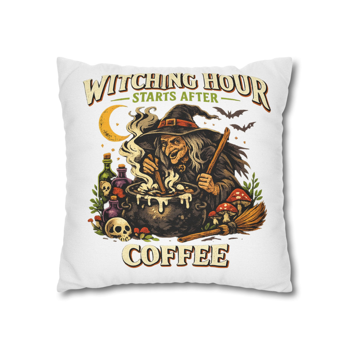 Halloween Witch Coffee Pillowcase
