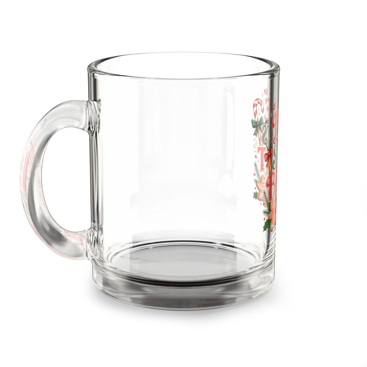 Christmas Glass Mug 10 oz  Bake Spirits Bright Glass Mug — 10oz Christmas Baking Holiday Coffee Cup