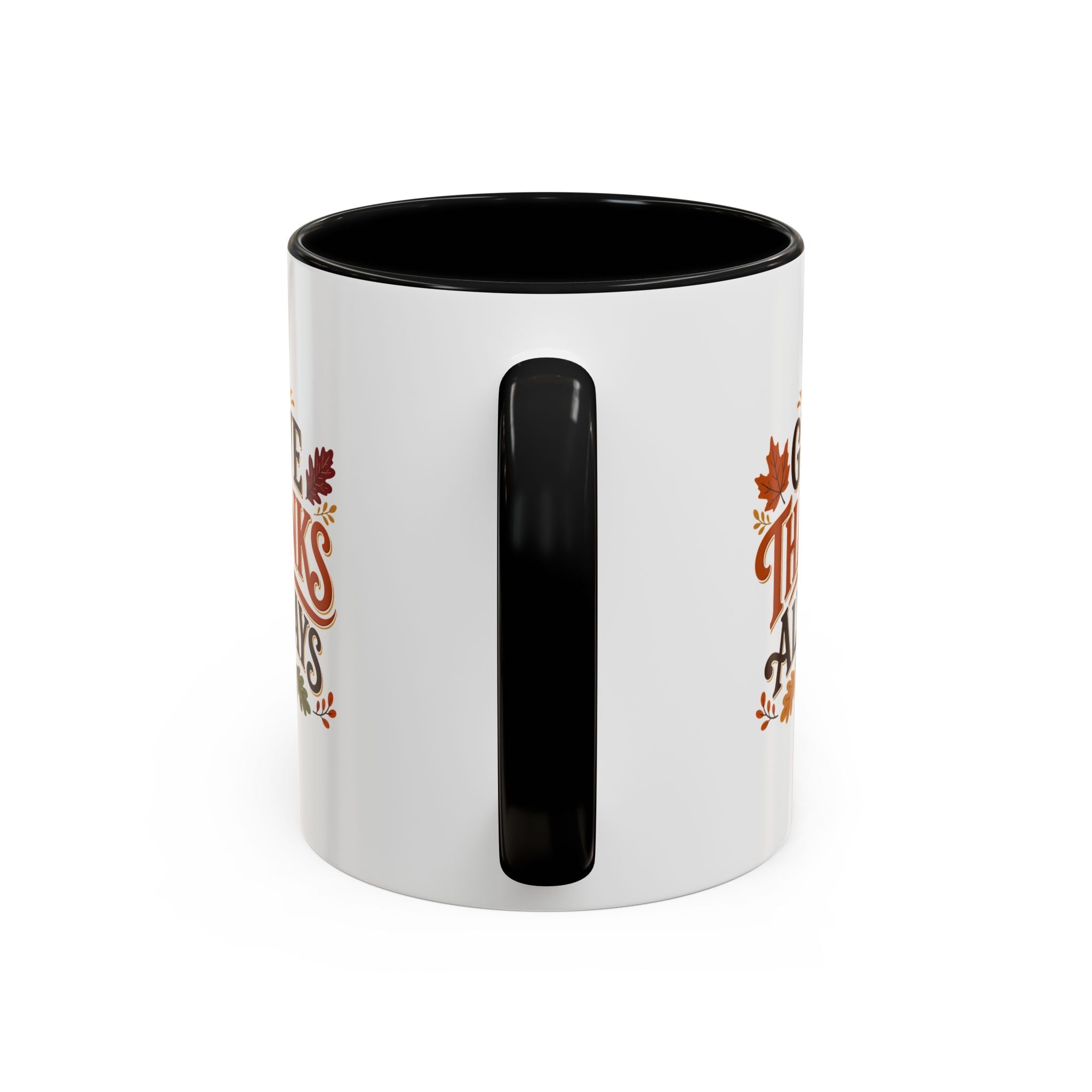 Thanksgiving Mug Give Thanks Always Accent Coffee Mug — Thanksgiving Autumn Ceramic Mug
